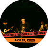 The paramount quartet plays the guitar, saxophone, and the drums on a dimmly lit stage. A reschedule banner with April 13, 2025 is along the bottom.